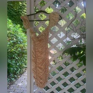 Yellow ruched shein dress size S